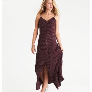 AE NWT strappy button- front maxi dress